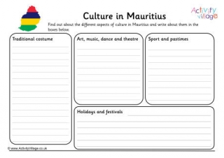 Culture In Mauritius Worksheet