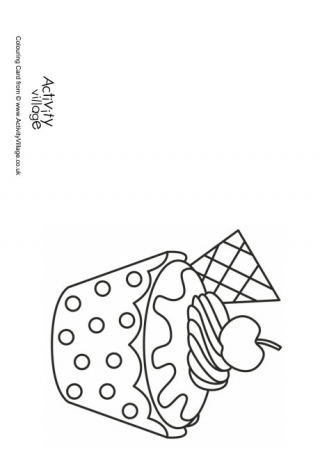 Cupcake Colouring Card 1