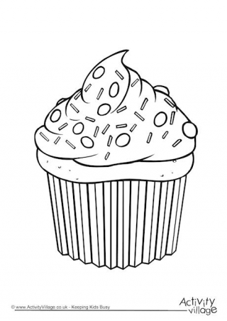 Cupcake Colouring Page