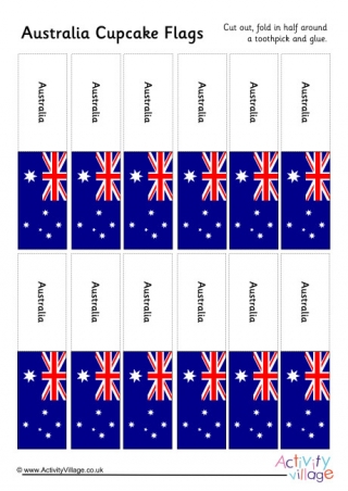 Australia Cupcake Flags