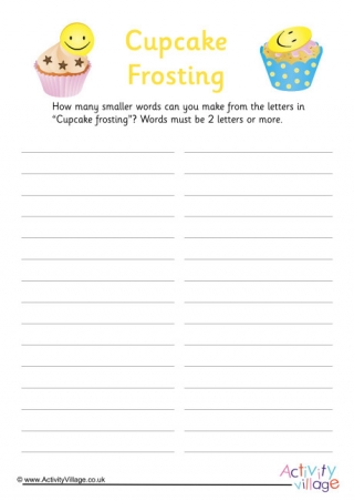 Cupcake Frosting How Many Words