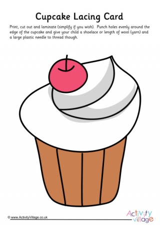 Cupcake Lacing Card