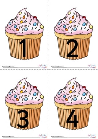 Cupcake Number Posters