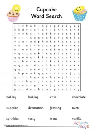 Cupcake Word Search