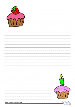 Cupcake Writing Paper 2