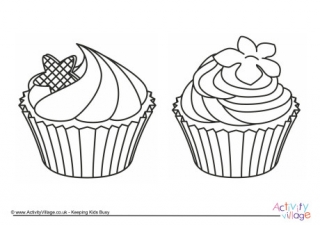 Cupcakes Colouring Page 2