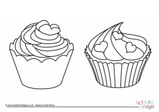 Cupcakes Colouring Page 3