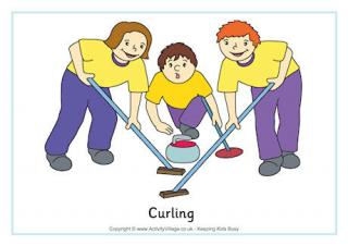 Curling printables and colouring pages for kids