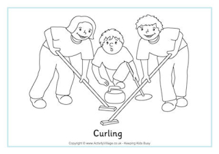 Curling Colouring Page