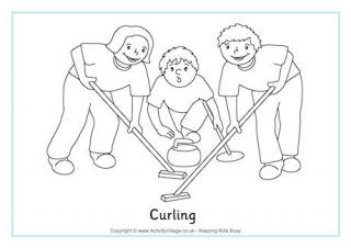 Curling Colouring Page