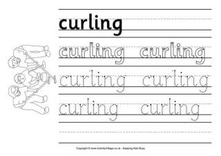 Curling Handwriting Worksheet