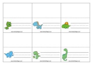 Cute Dinosaur Place Cards