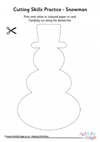 Cutting Winter  Shapes - Snowman