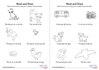 CVC Words Animals Read and Draw