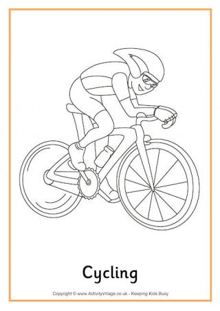 Cycling Colouring Page 2