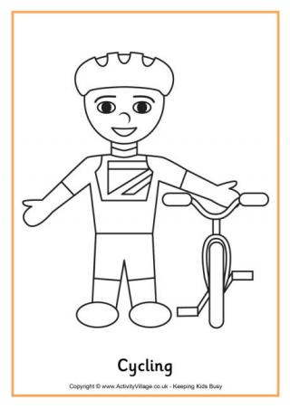 Cycling Colouring Page