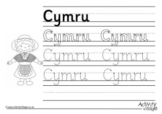 Cymru Handwriting Worksheet