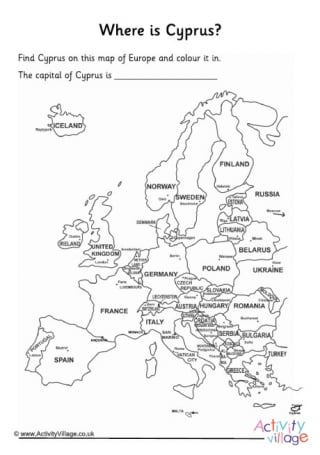 Cyprus Location Worksheet
