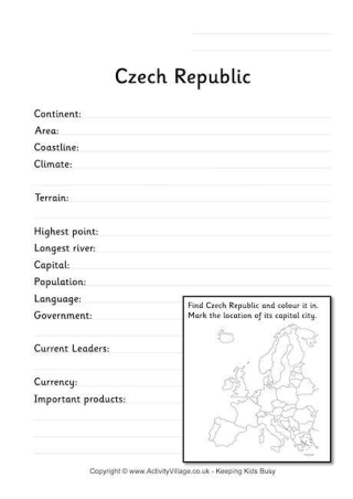 Czech Republic Fact Worksheet