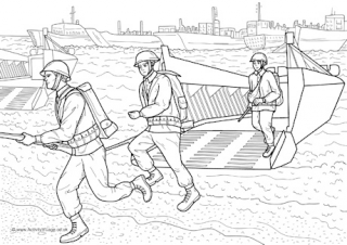 D-Day Landings Colouring Page