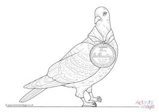 D-Day Pigeon Colouring Page