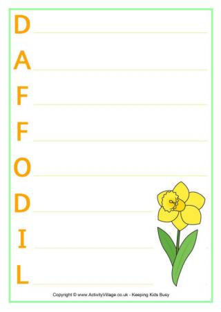 Daffodil acrostic poem printables