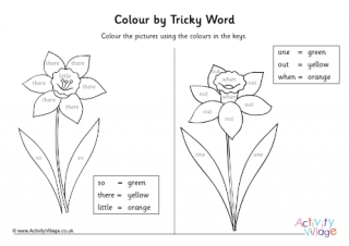 Daffodil Colour by Tricky Words - Phase 4