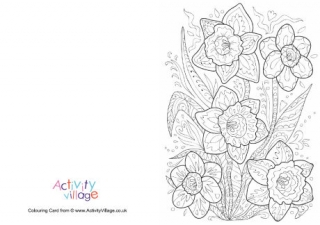 Daffodil Doodle Colouring Card