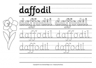 Daffodil Handwriting Worksheet
