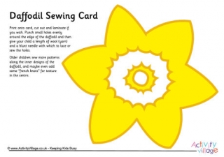 Daffodil Sewing Card