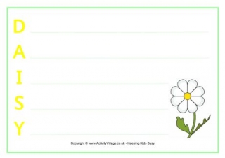 Daisy Acrostic Poem Printable