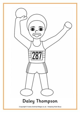 Daley Thompson Colouring Page