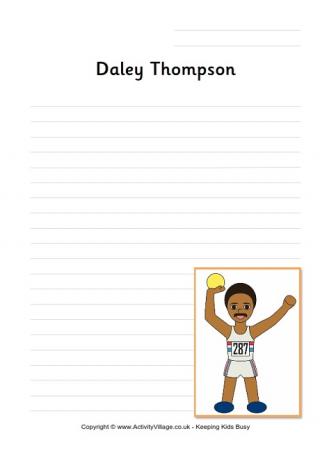 Daley Thompson Writing Page