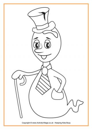 Dapper ghost colouring page