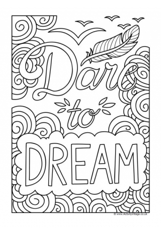 Dare to Dream Colouring Page