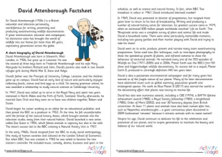David Attenborough Factsheet