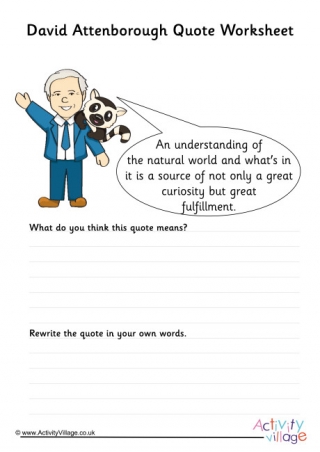 David Attenborough Quote Worksheet