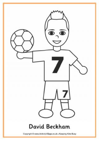 David Beckham Colouring Page