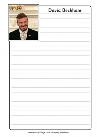 David Beckham Notebooking Page