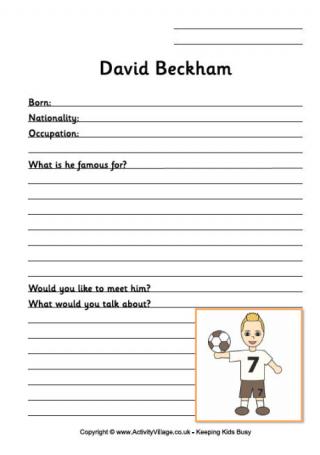 David Beckham Worksheet