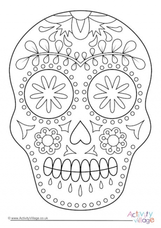 Day of The Dead Calavera Colouring Page 2