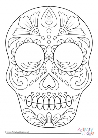 Day of The Dead Calavera Colouring Page 3