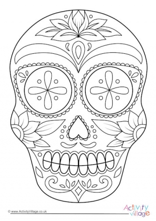 Day of The Dead Calavera Colouring Page 4