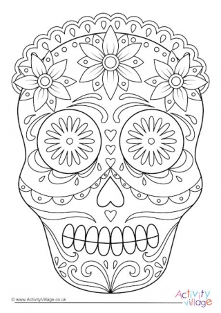 Day of The Dead Calavera Colouring Page 5