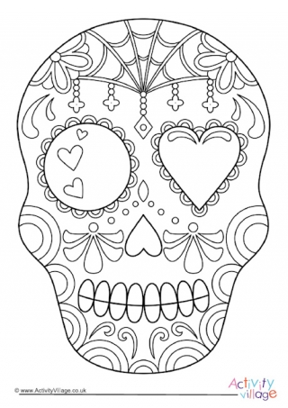 Day of The Dead Calavera Colouring Page 6