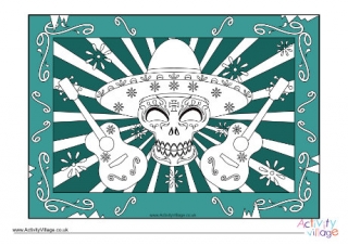 Day of the Dead colour pop colouring page