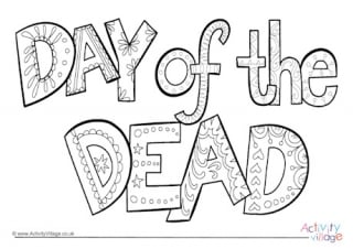 Day of the Dead colouring page 4