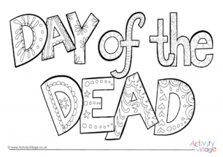 Day of the Dead colouring page 4