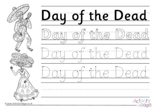 Day of the Dead Handwriting Workheet