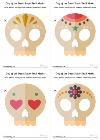 Day of the Dead sugar skull masks